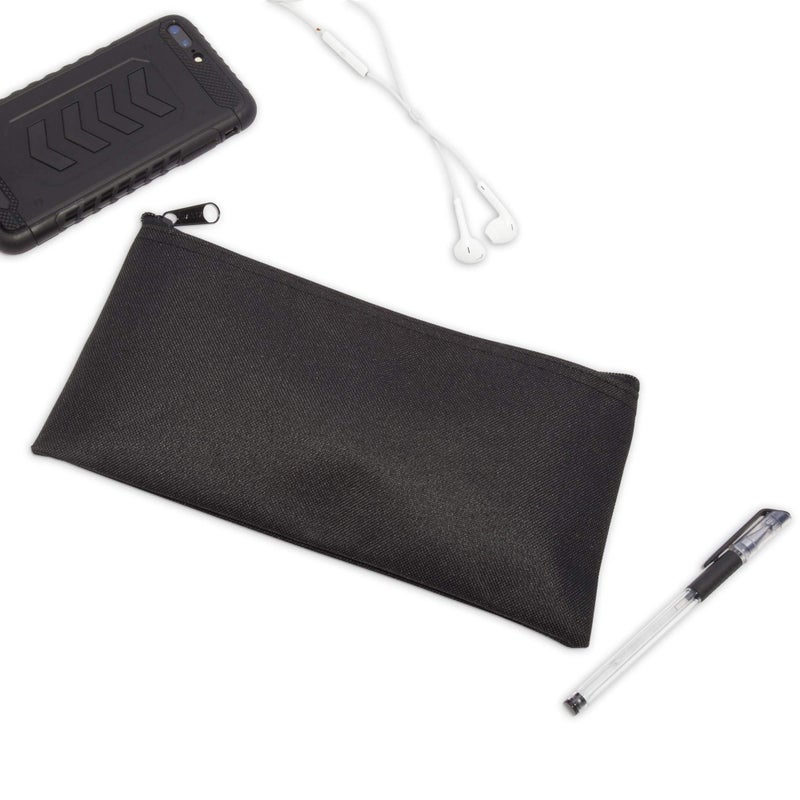 DALIX Zipper Bank Deposit Money Bags Cash Coin Pouch 6 Pack in Black - Image 2
